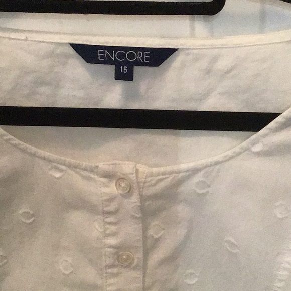 Ladies Light and Airy Cotton Tank top with White on White Design 16 - Picture 2 of 4